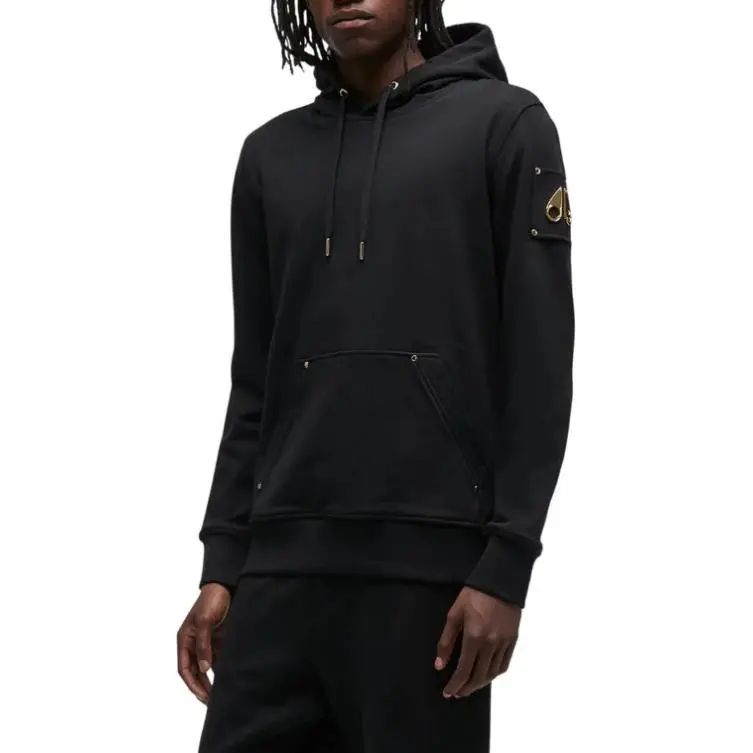 Moose Knuckles Logo Plaque Drawstring Hoodie-4