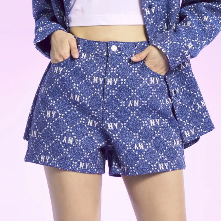 MLB Denim Shorts Women's Denim Blue-2