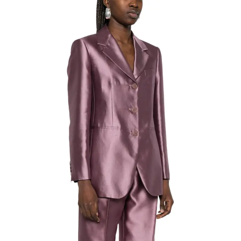 MaxMara Metallic Button Up Jacket-3