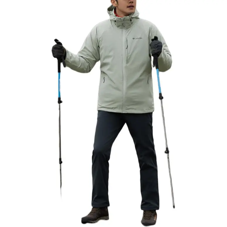 Columbia Hiking Waterproof And Warm Windbreaker Jacket Men's Light Green-4