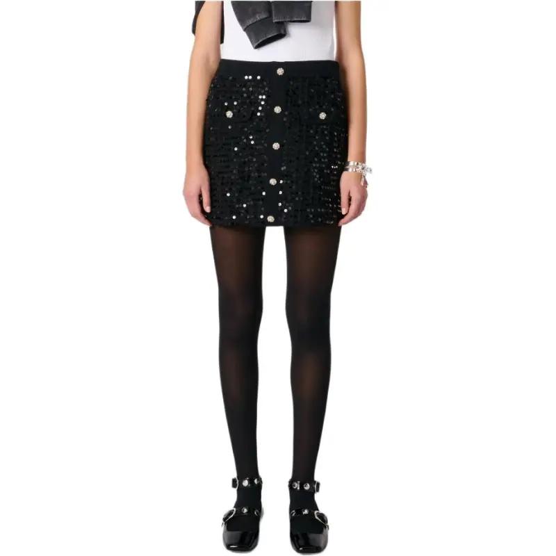 Maje Sequinned Mini Skirt-1