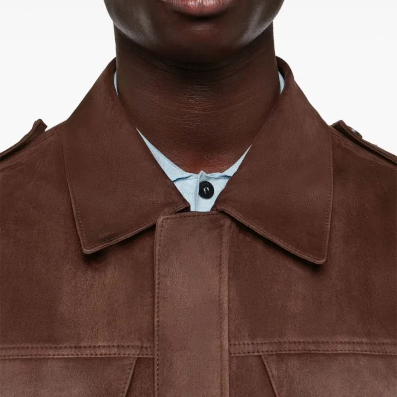 Ferragamo Buttoned Leather Jacket-5