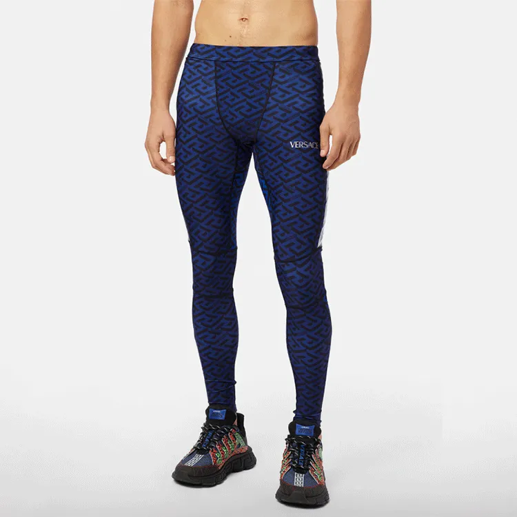 VERSACE VERSACE SS22 Knitted Sports Pants Men's Blue-2