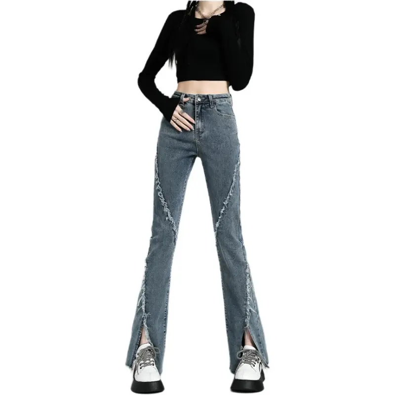 YINLEI Jeans Women's Blue-1