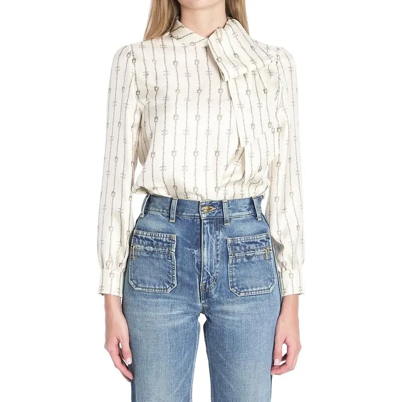 CELINE Lavalliere Bow Detailed Blouse-2