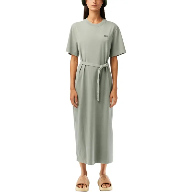 LACOSTE Short Sleeved Dresses Women's Gray-3