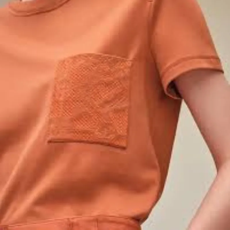 HERMES SS22 Raglan Sleeve T Shirt Women's Orange-4