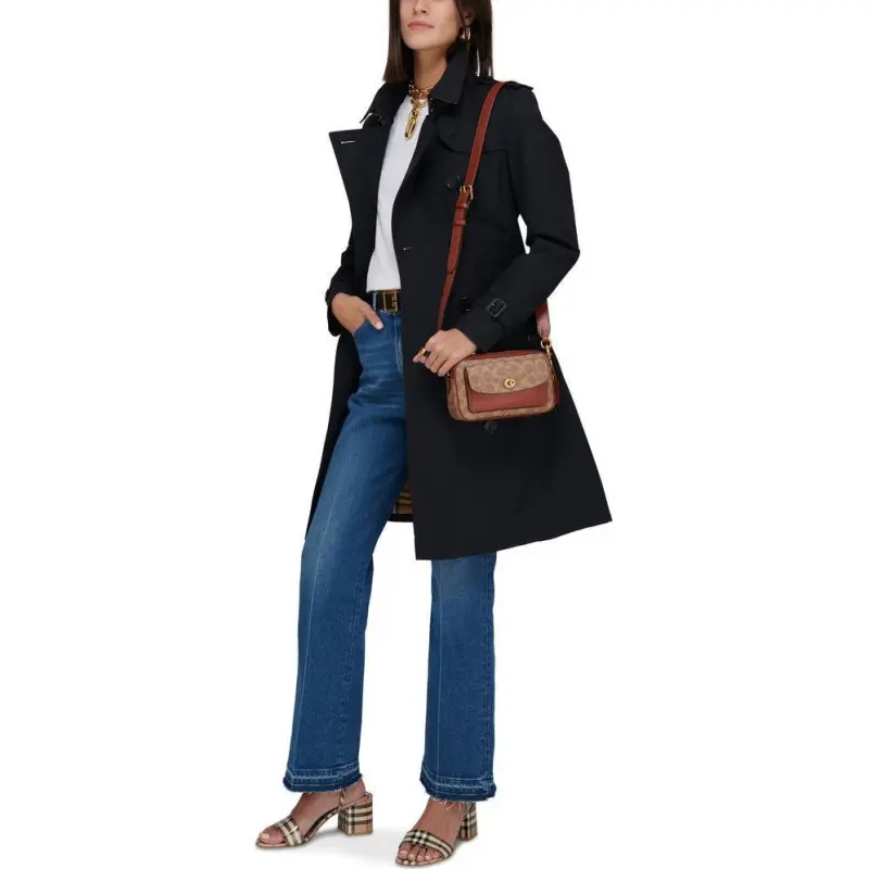 Burberry Trench Coats Women's Navy Blue-2