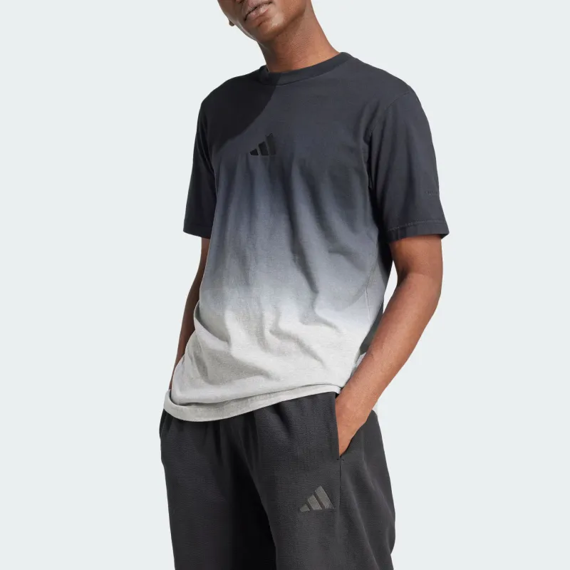 Adidas All Szn DIP DYE T Shirt Men's Medium Heather Gray/Black-1