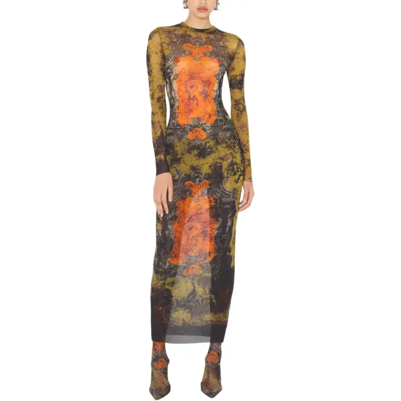 Jean Paul Gaultier Long Sleeved Dresses Women's Orange-1