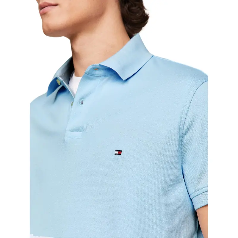 Tommy Hilfiger Collection Flag Embroidery Regular Polo Shirt Men's Light Blue-4