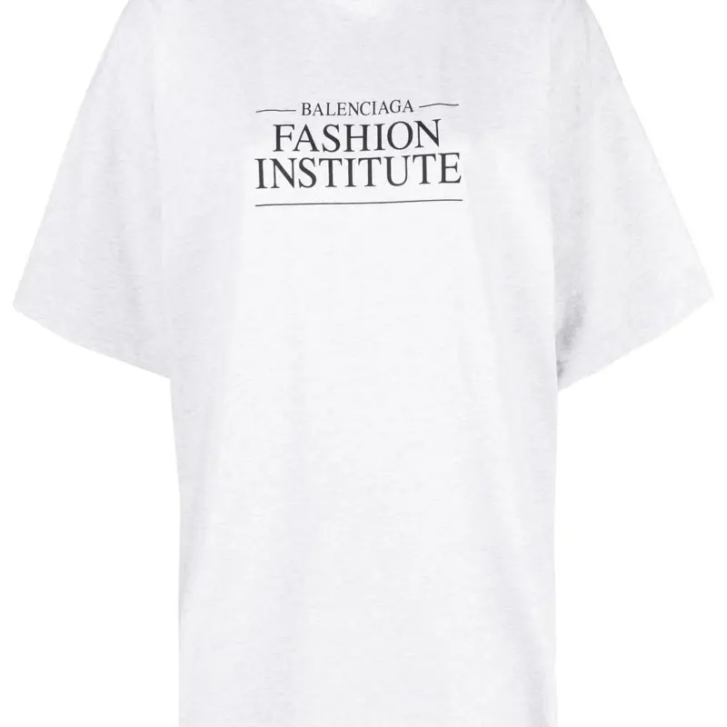 Balenciaga T Shirt Women's Gray White Loose Fit Style-5