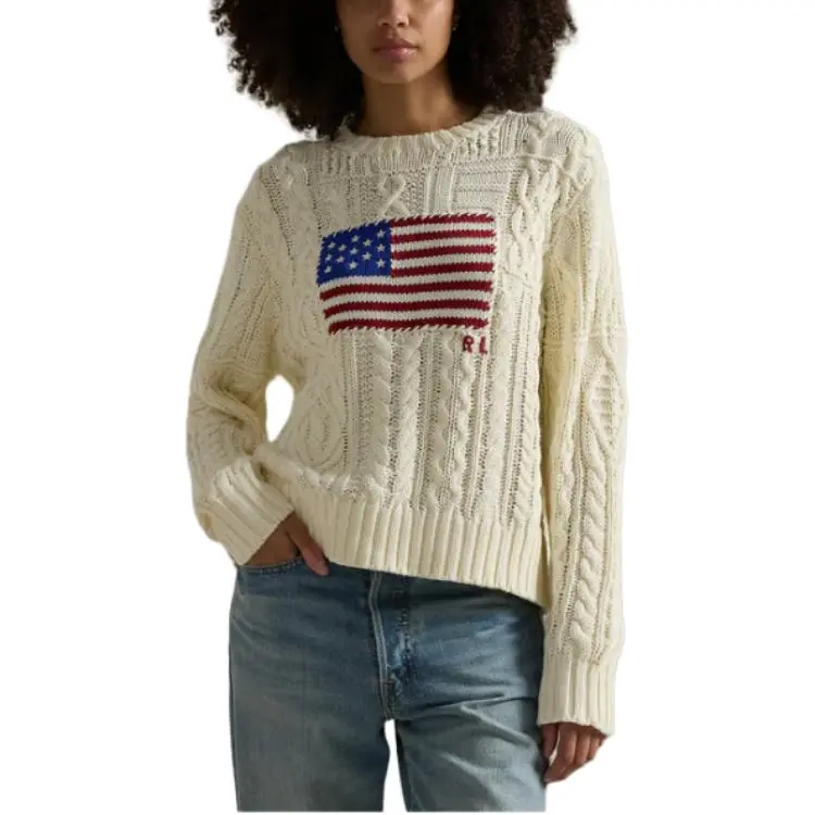 Polo Ralph Lauren Aran Knit Flag Jumper-1