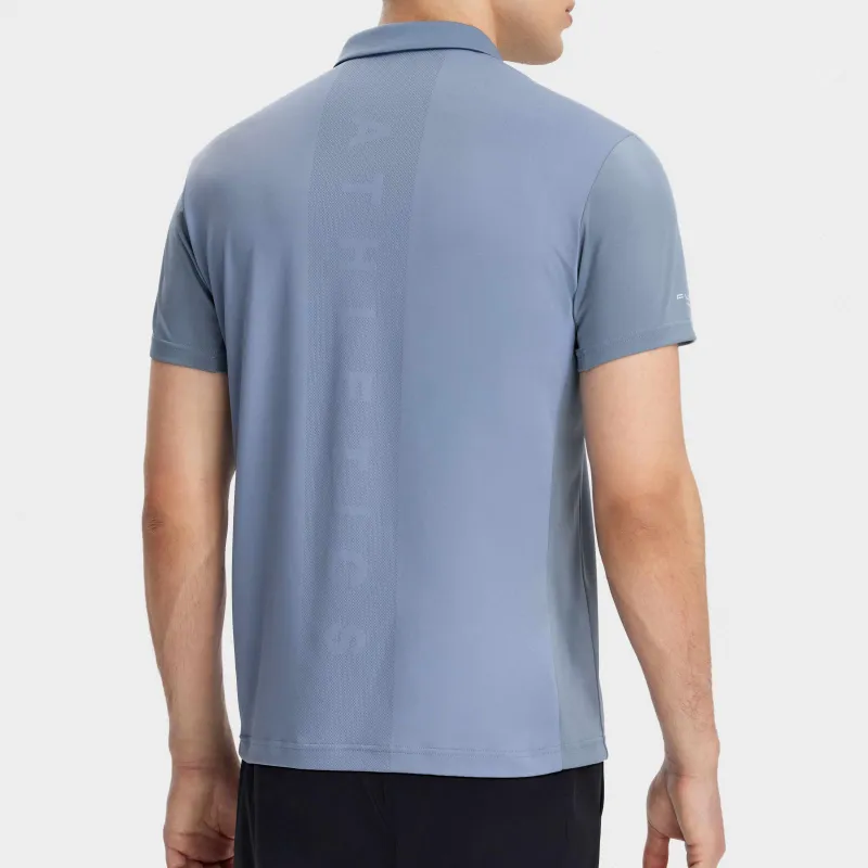 FILA Latte Girl 3.0 Polo Shirts Men Iron Paint Blue-3