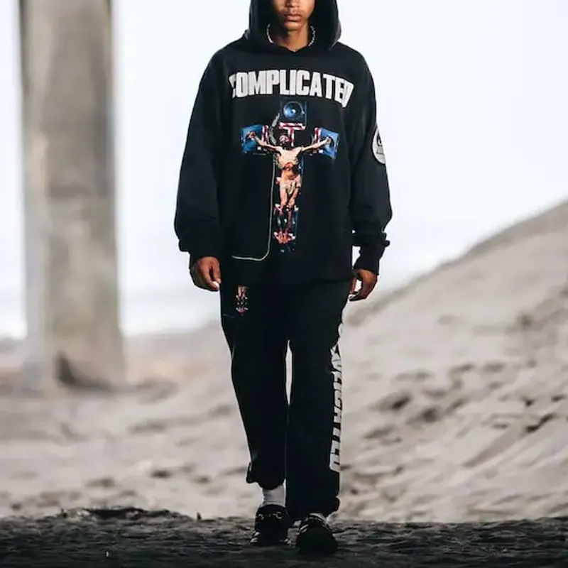 SAINT Mxxxxxx Complicated Cotton Hoodie-1