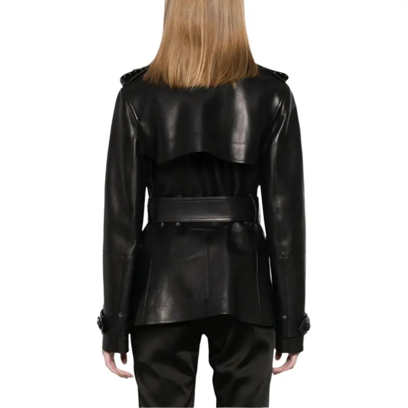 Burberry Belted Collared Trench Jacket-3