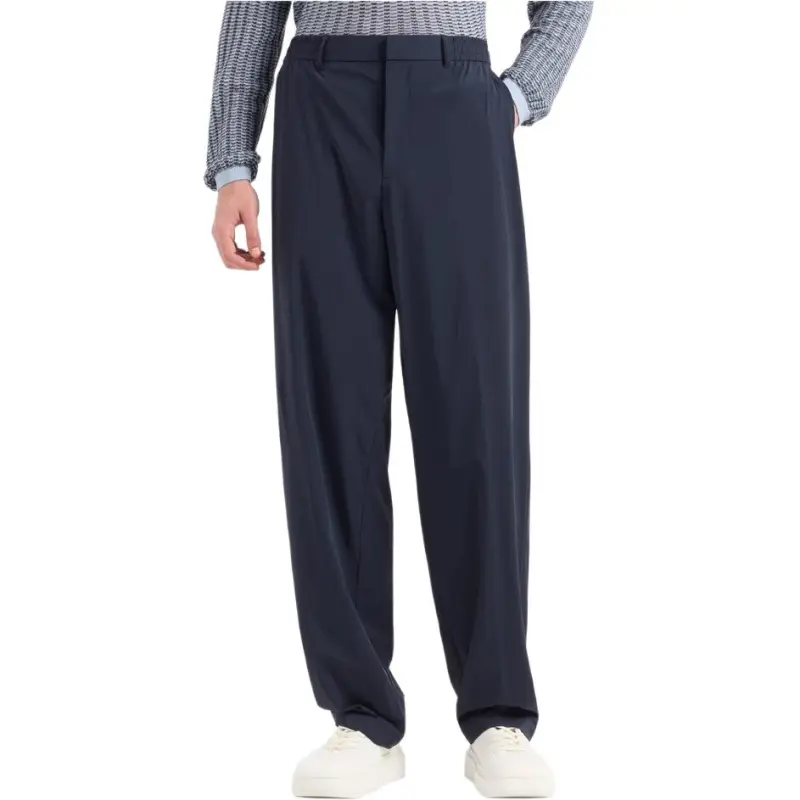 EMPORIO ARMANI Stretch Nylon Trousers With An Elasticated Back-1