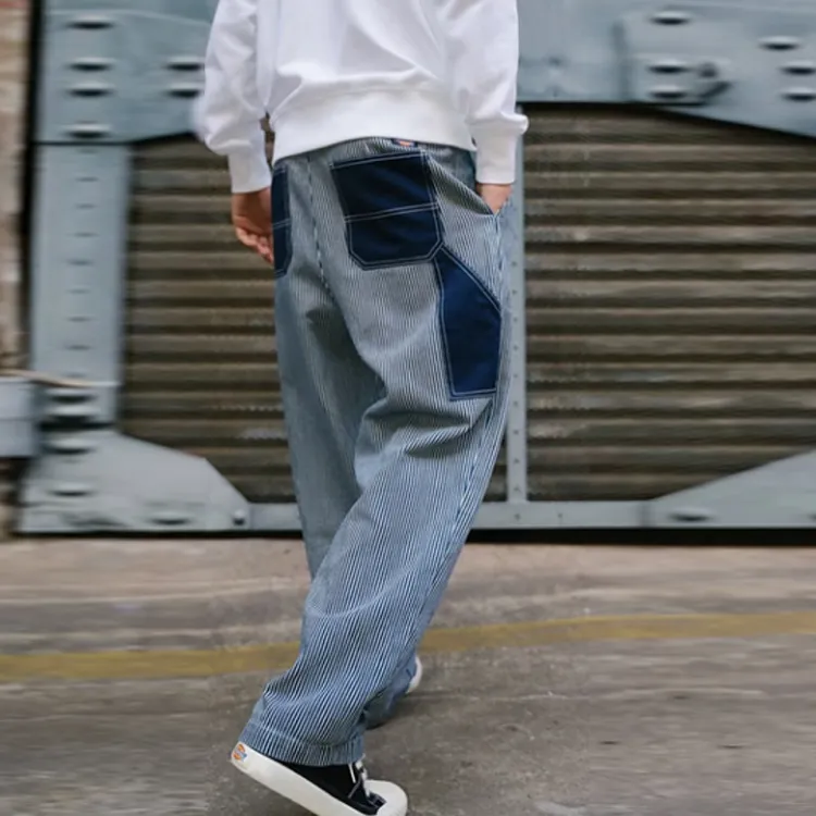 Dickies Casual Pants Men Blue White Stripes-2