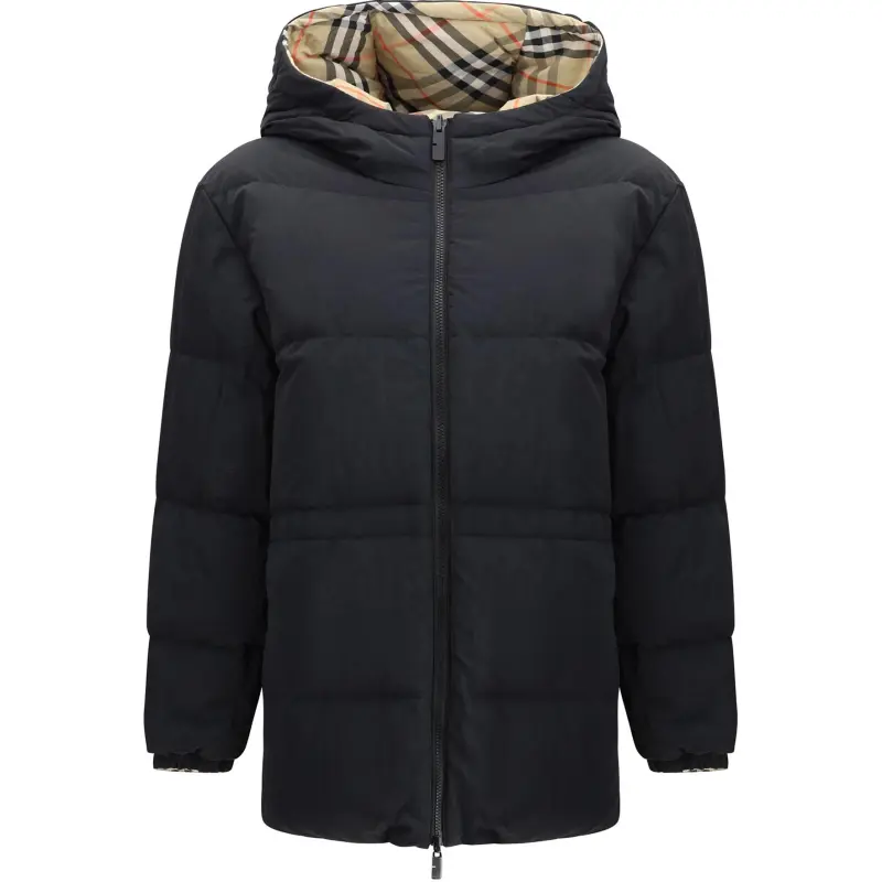 Burberry Checked Hooded Reversible Down Jacket-1