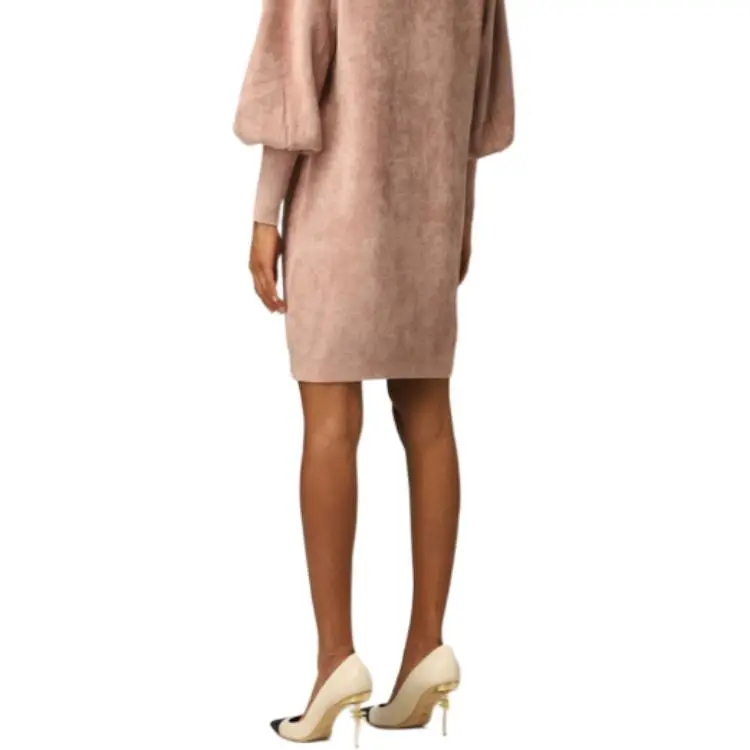 Elisabetta Franchi Long Sleeved Dress Women's Flesh Pink-3