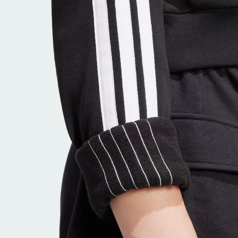 Adidas Free Shipping With AdiClub Essentials 3 Stripes French Terry Crop Hoodie-4