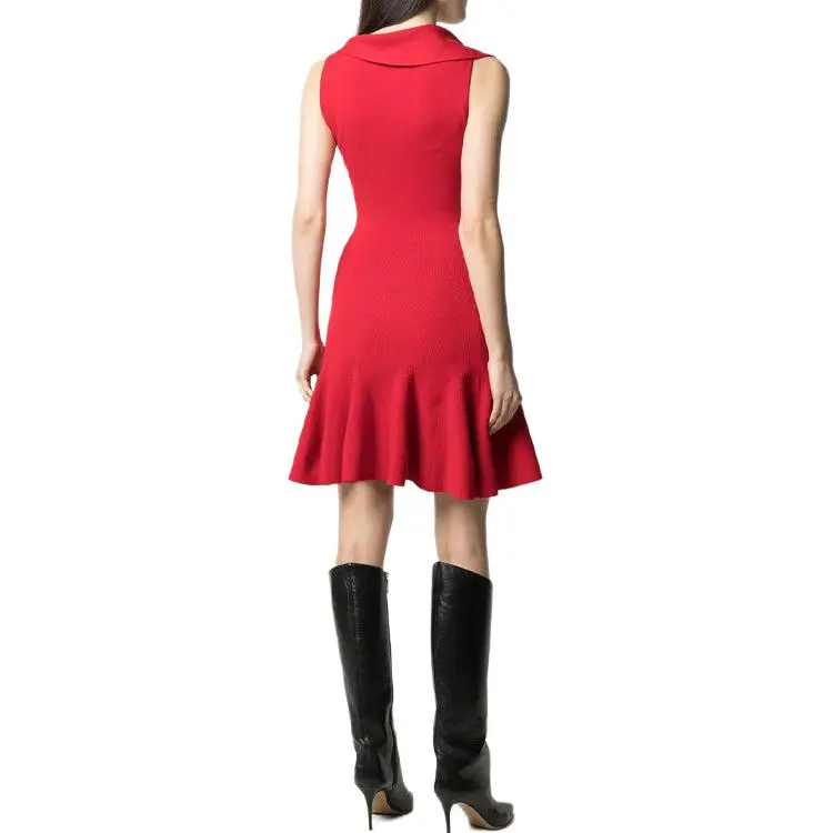 Alexander McQueen FW20 Sleeveless Dress Women's Red-2