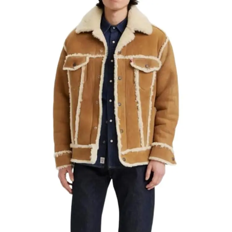 Levis Jackets Men Beige Yellow-4