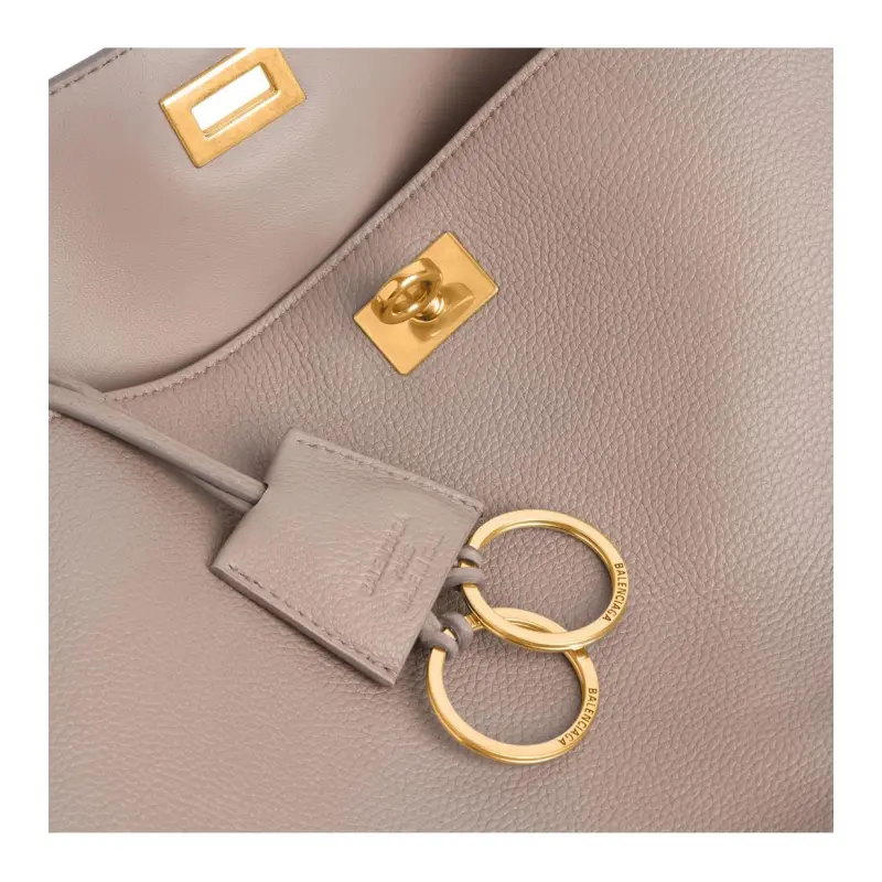 Balenciaga Rodeo Grain Calfskin One Shoulder Handbag Medium Size Women's Sesame-5