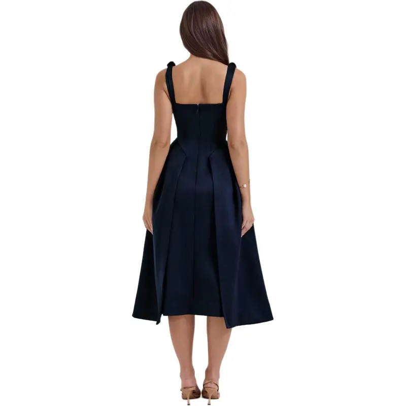 HOUSE OF CB Paloma Slip Dress Women's MIDNIGHT/Midnight Blue-8