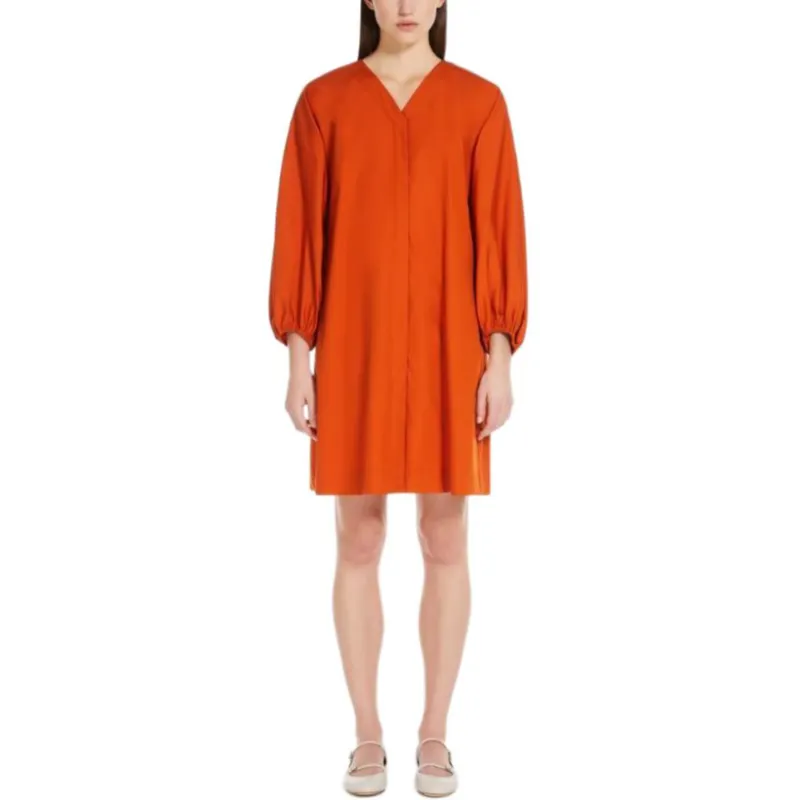 MaxMara Long Sleeved Dress Women's Orange-2