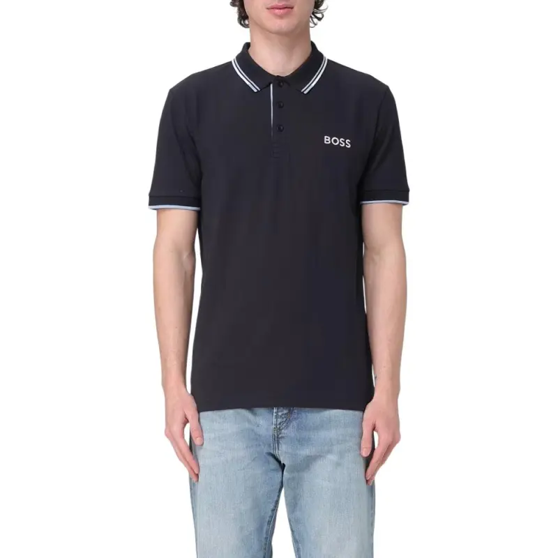 Boss HUGO BOSS Logo Embroidered Short Sleeved Polo Shirt-3