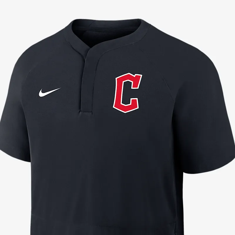 Nike Cleveland Guardians Authentic Collection Men's Nike Mlb Short Sleeve Windshirt-2