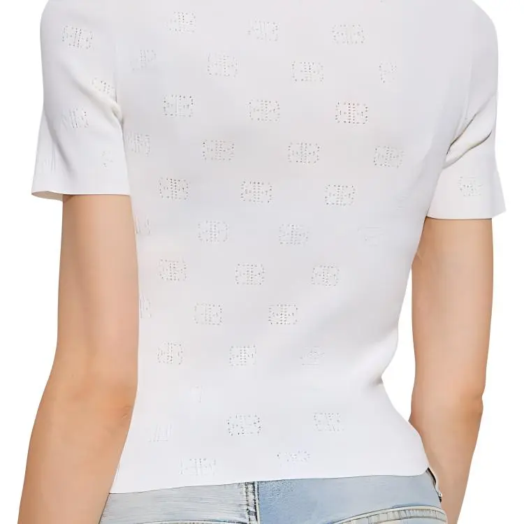 Balenciaga Bb Pointelle knit T shirt-4