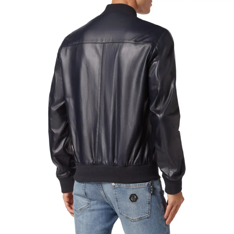 PHILIPP PLEIN Leather Bomber Jacket-2