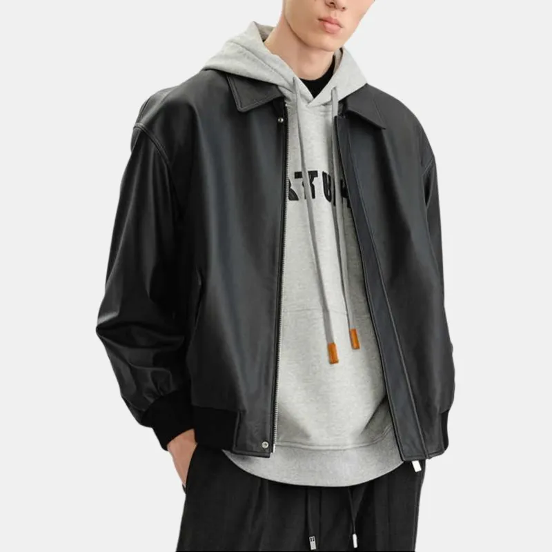 GXG Leather Jackets Men Black-2