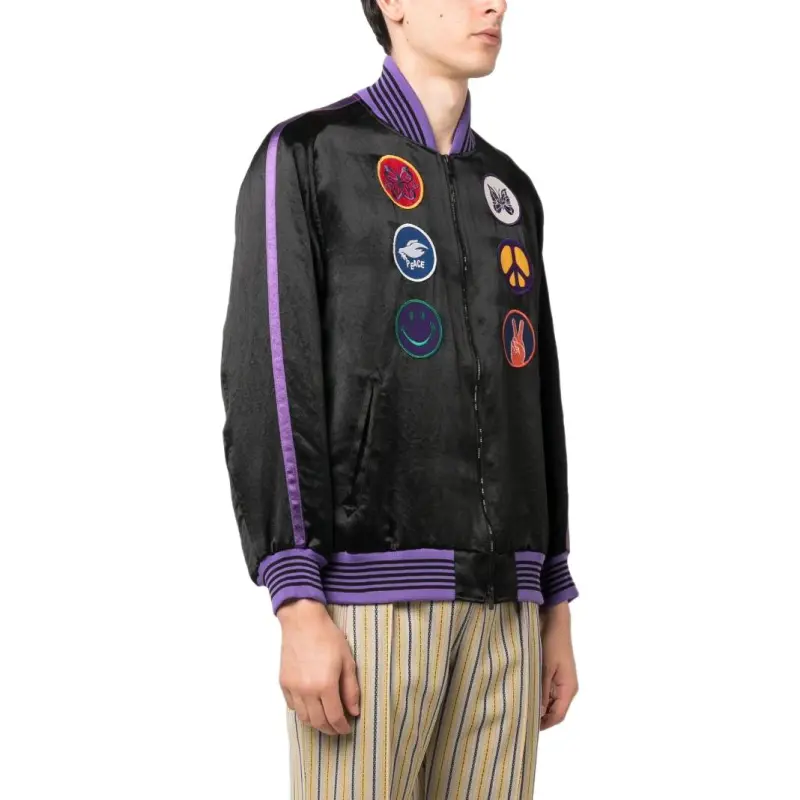 Needles Patch Detail Bomber Jacket-3