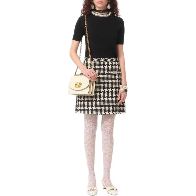 Valentino Embellished Crewneck Knitted Top-1