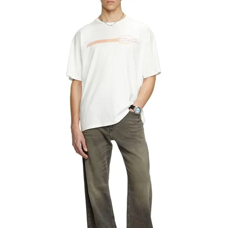 DIESEL Flocked logo T shirt-3