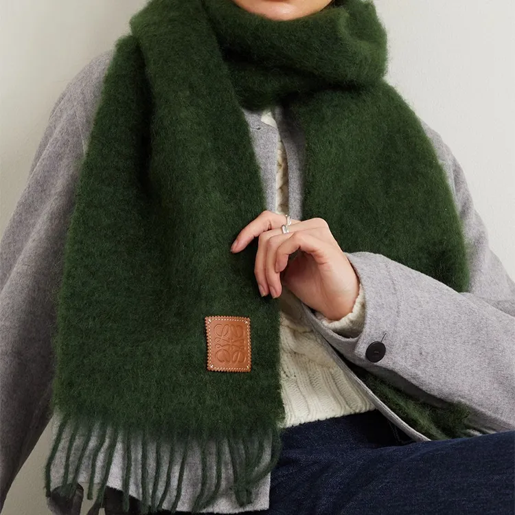 LOEWE Knit Scarves Women's Green-1