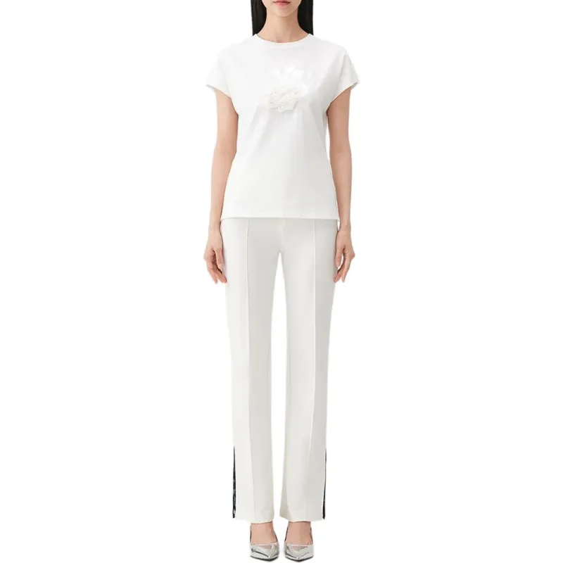 Shanghai Tang X Jacky Tsai Ruffled appliqué T shirt-3