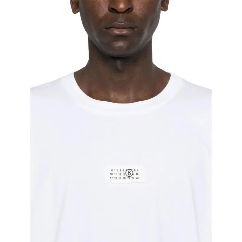 MM6 Maison Margiela Logo Patch Crewneck T Shirt-4