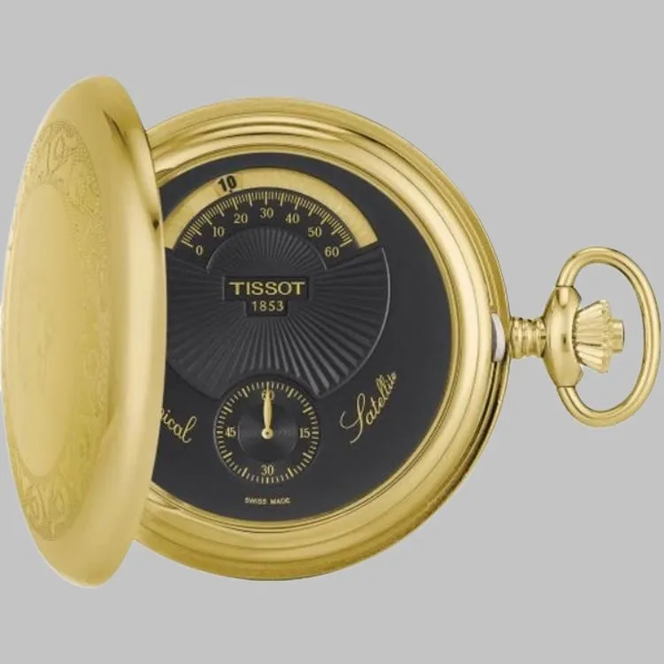 TISSOT Manual Mechanical Movement Stainless Steel/Gold-Plated Watch Case Pocket Watches 52mm Unisex Gold-2
