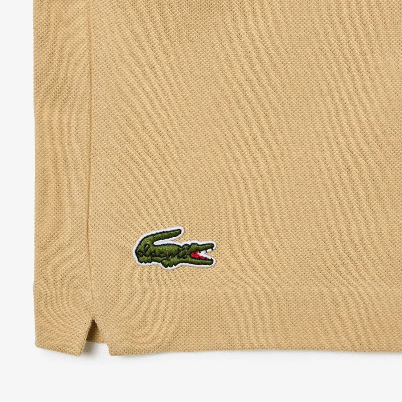 LACOSTE Slogan embroidered Cotton Polo Shirt-4