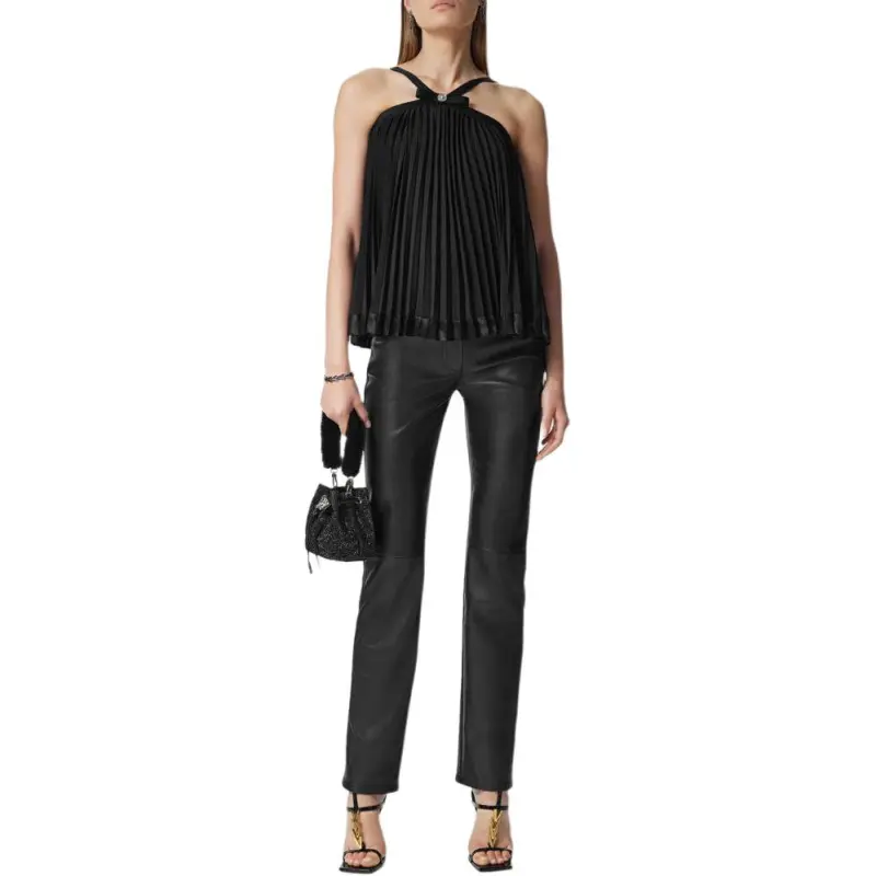 VERSACE Halterneck Pleated Top-1