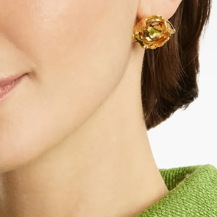 Oscar De La Renta Crystal Nest Earrings-2