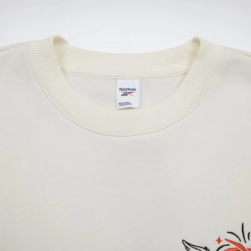 Reebok Sweatshirts Unisex Pink White-2