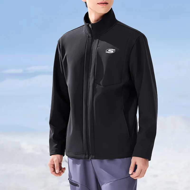 Skechers Basic Sports Series Jackets Coats Men's Carbon Black-2