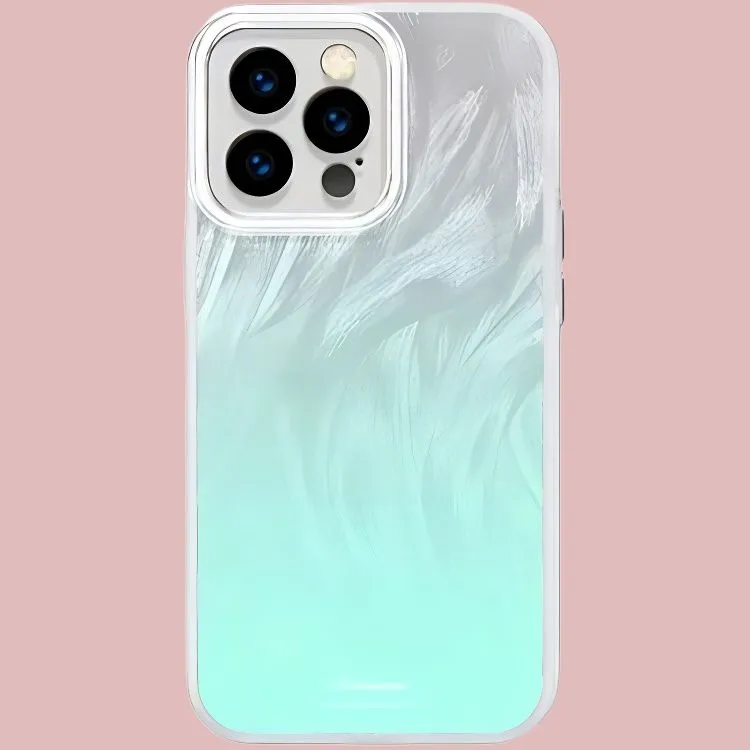 Wei Xin Acrylic Material Camlet Gradient Green Phone Cases Compatible With IPhone 16/15 Pro Max/Apple 13/14 Pro/Max-1