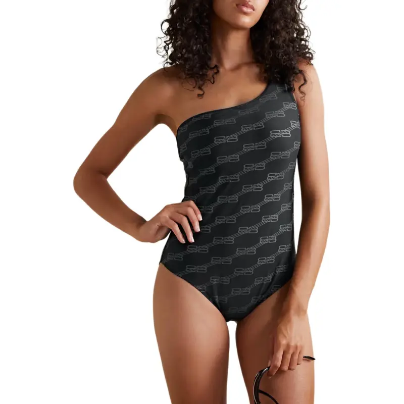 Balenciaga One Piece Swimsuit Slim Fit Women's Black-1