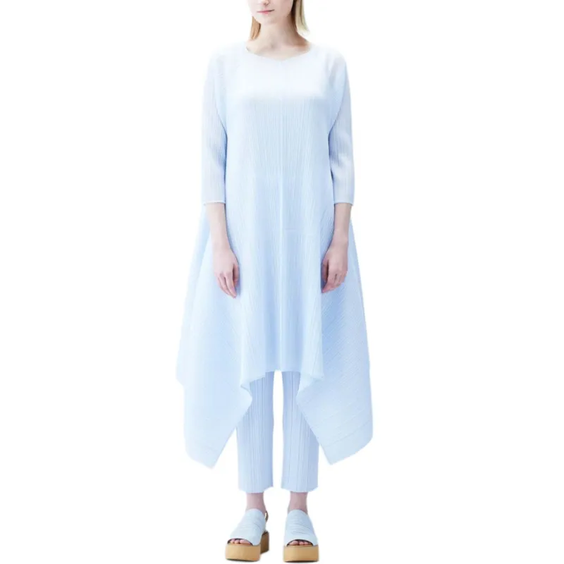 PLEATS PLEASE ISSEY MIYAKE SS24 Long Sleeved Dresses Women's Ice Gray-2